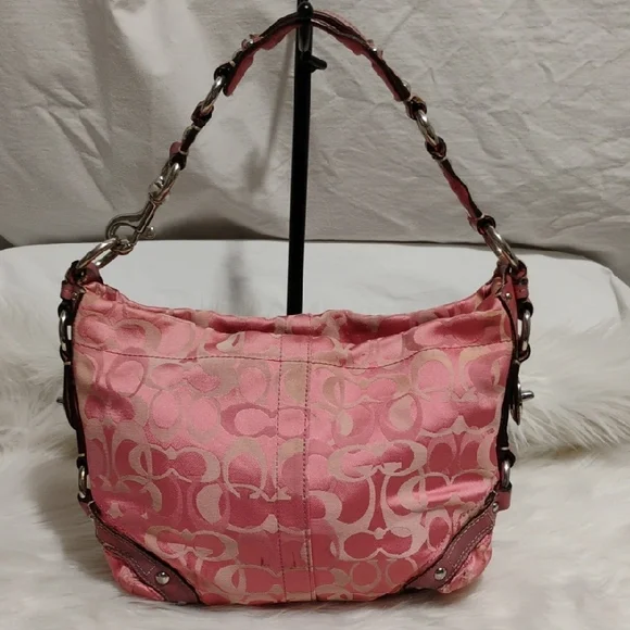 【美品】Coach Pink Salmon Hobo Shoulder Bag 美品】Coach Pink Salmon Hobo Shoulder Bag